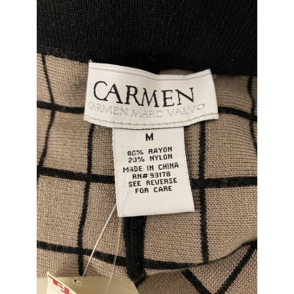 Vintage Y2K Carmen Marc Valvo Womens M Grid Pattern Skirt 80% Rayon 20% Nylon - Picture 6 of 9